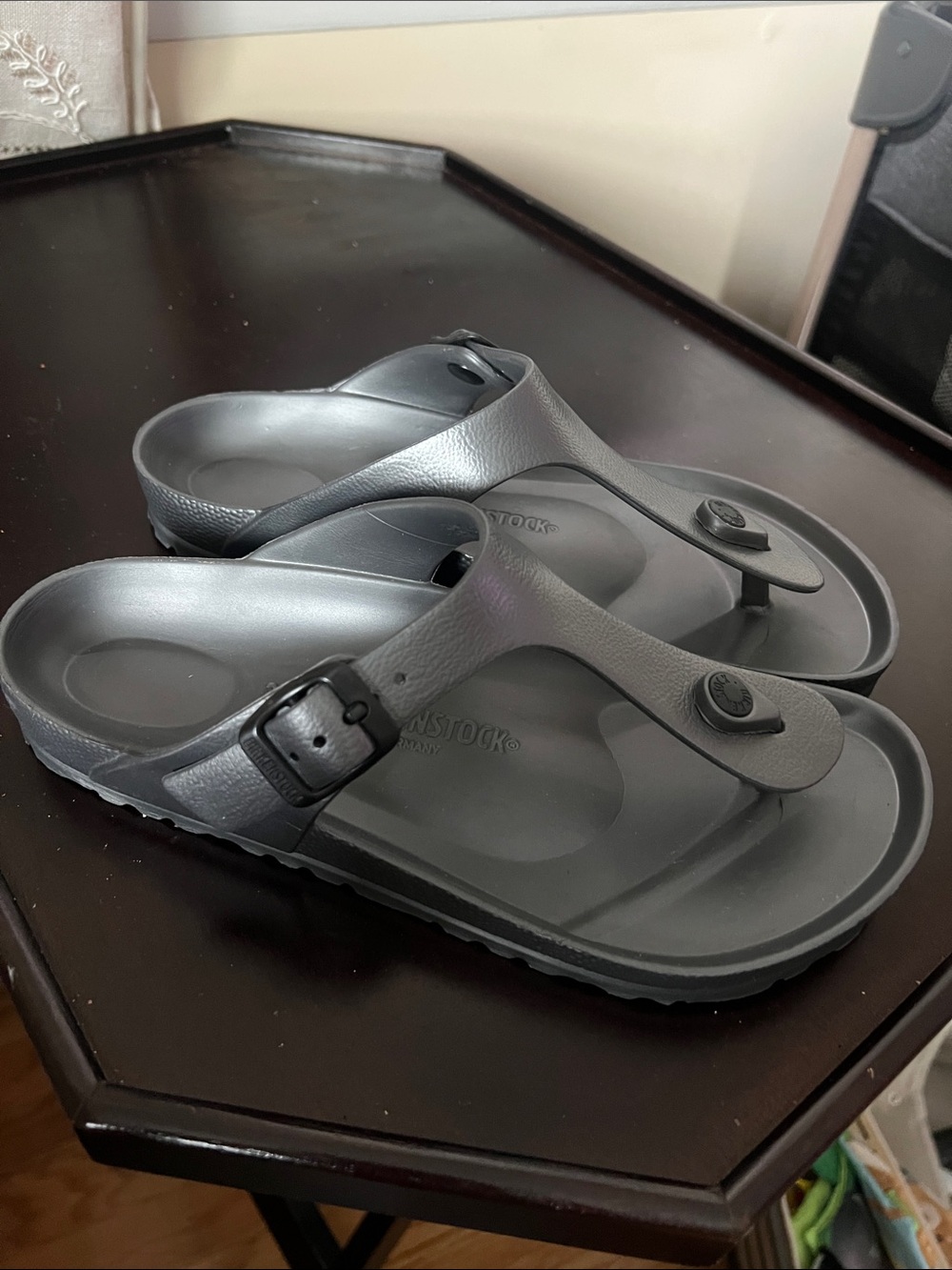 Birkenstock women’s Gray EVA Sandals with Buckle